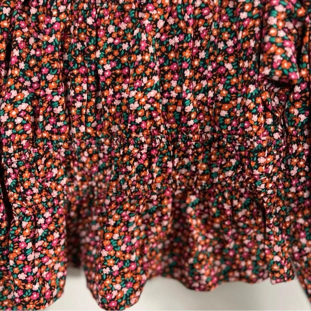 Zara Black Multicolor Floral Blouse - Picture 3 of 6